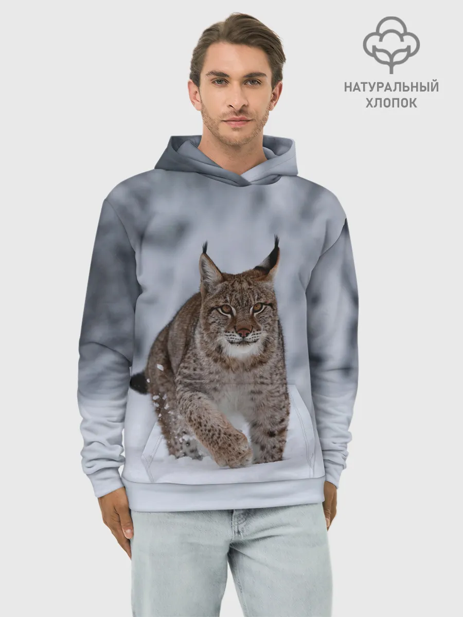 Худи мужской база хлопок / Рысь