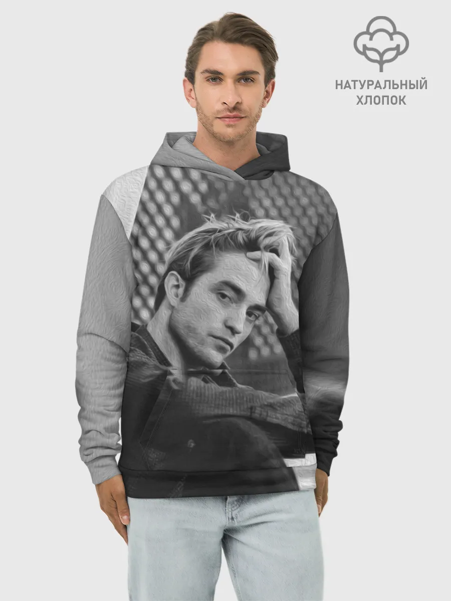 Худи мужской база хлопок / Роберт Паттинсон