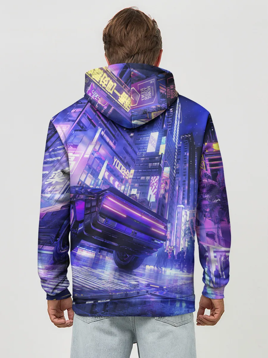 Худи мужской база хлопок / Cyberpunk city