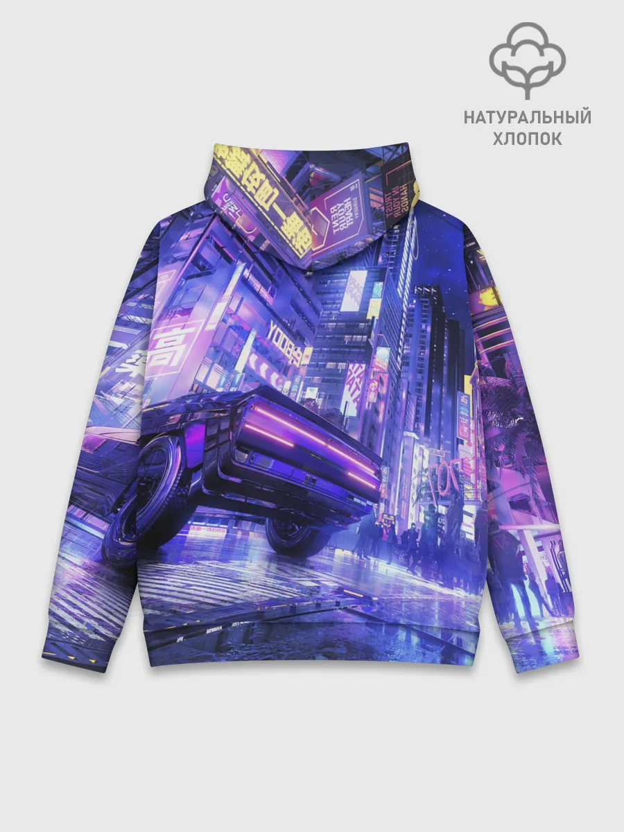 Худи мужской база хлопок / Cyberpunk city