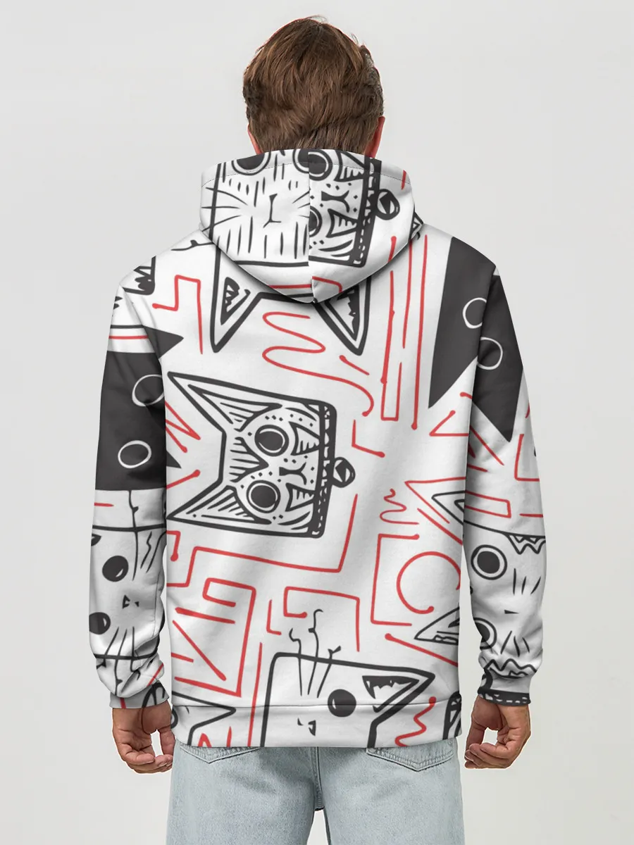 Худи мужской база хлопок / Cats