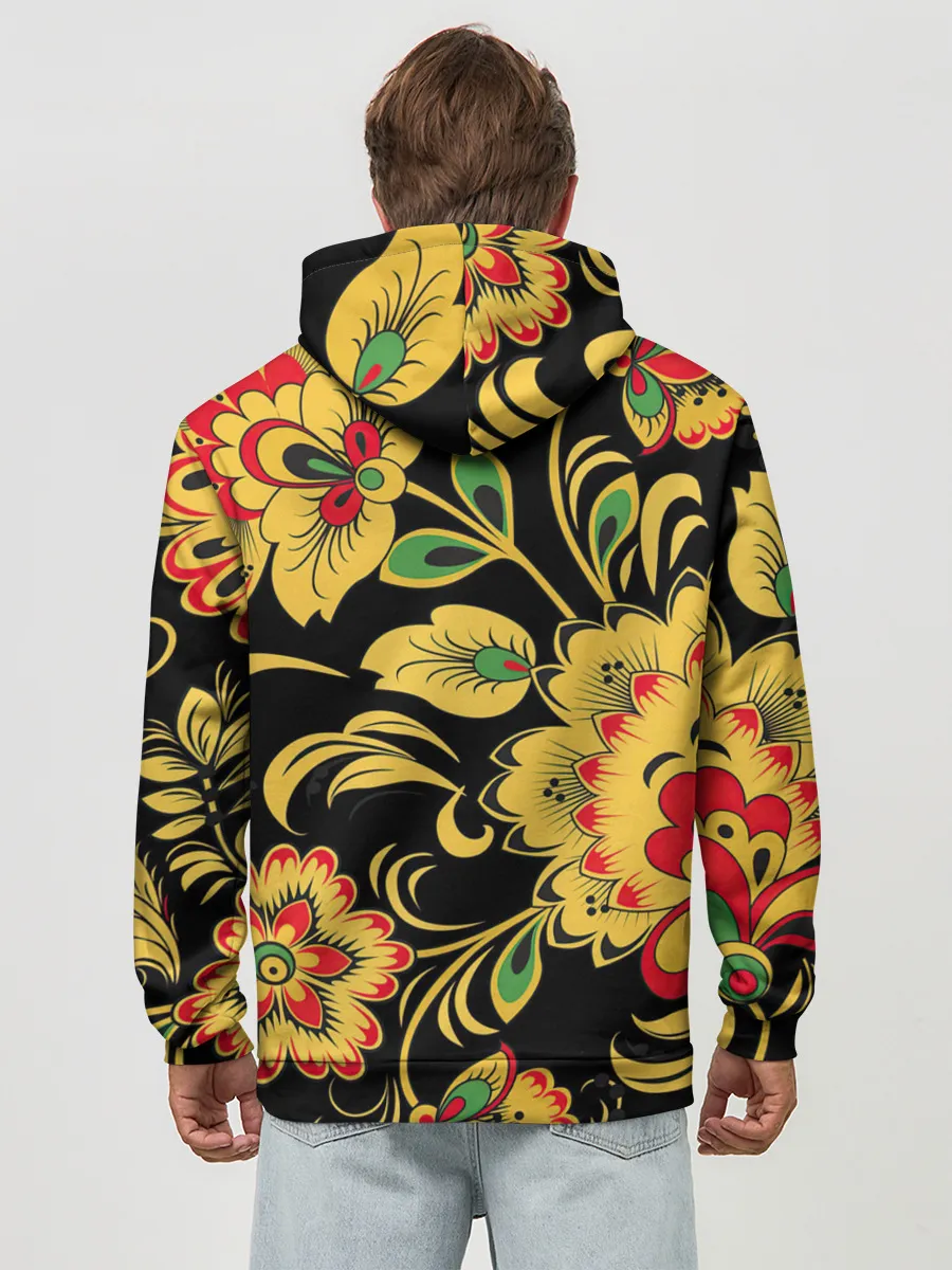 Худи мужской база хлопок / Хохлома