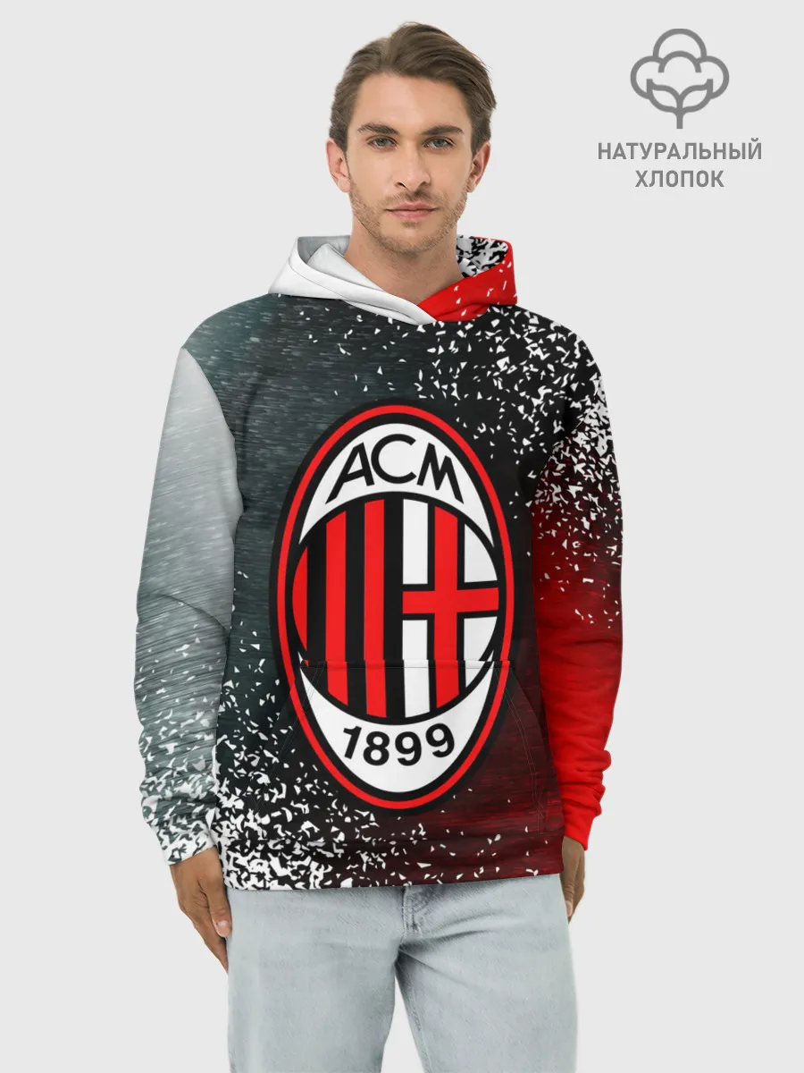 Худи мужской база хлопок / AC MILAN / МИЛАН