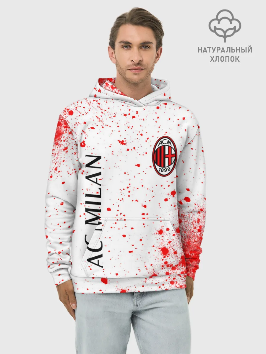 Худи мужской база хлопок / AC MILAN / МИЛАН