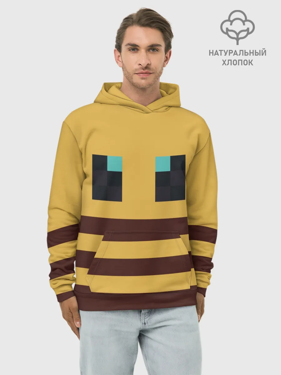 Худи мужской база хлопок / Minecraft Bee