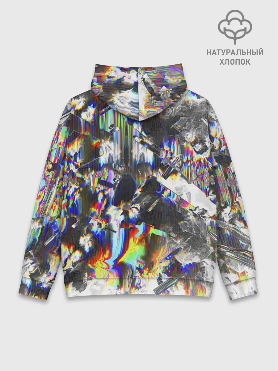 Худи мужской база хлопок / Gasoline stains abstraction