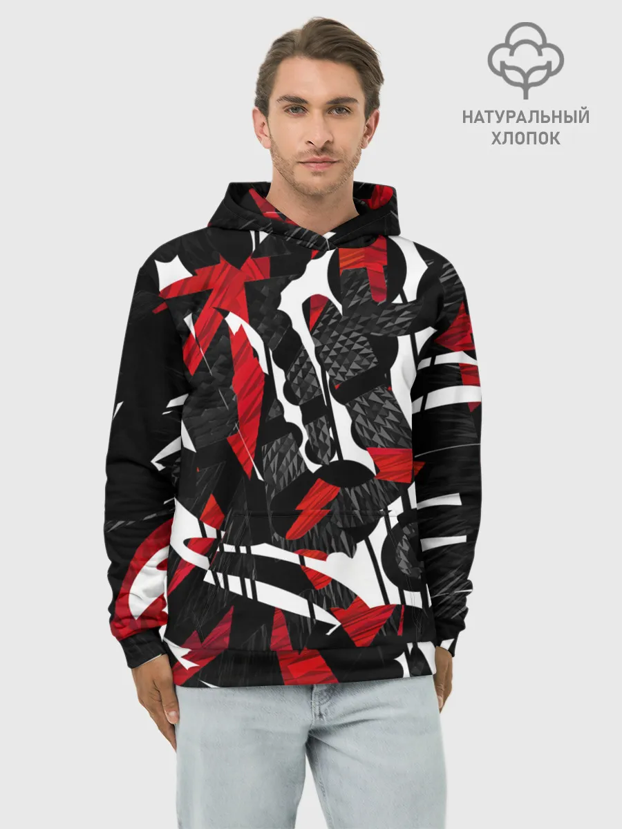 Худи мужской база хлопок / Abstract art