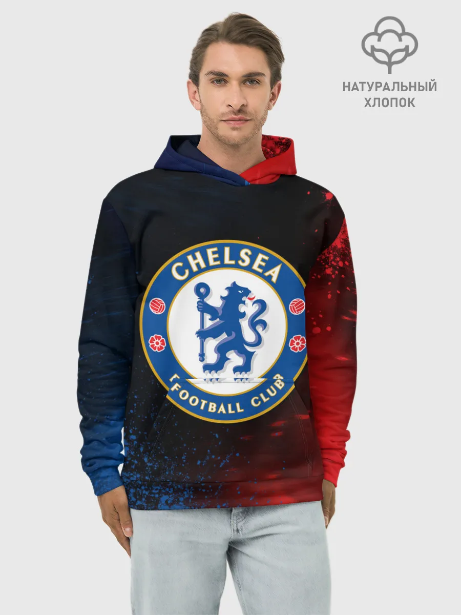 Худи мужской база хлопок / CHELSEA F.C. / ЧЕЛСИ