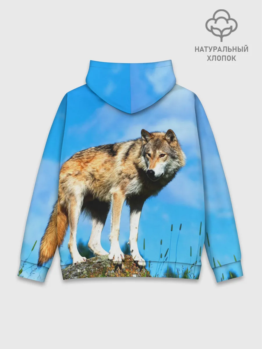Худи мужской база хлопок / Волк