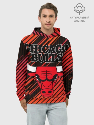 Худи мужской база хлопок / Chicago Bulls