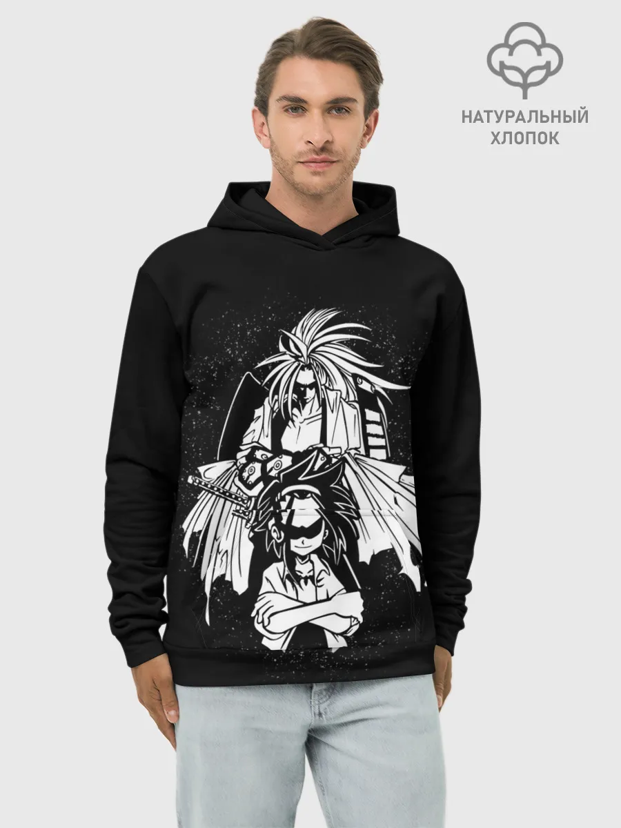 Худи мужской база хлопок / Йо Асакура и Амидамару