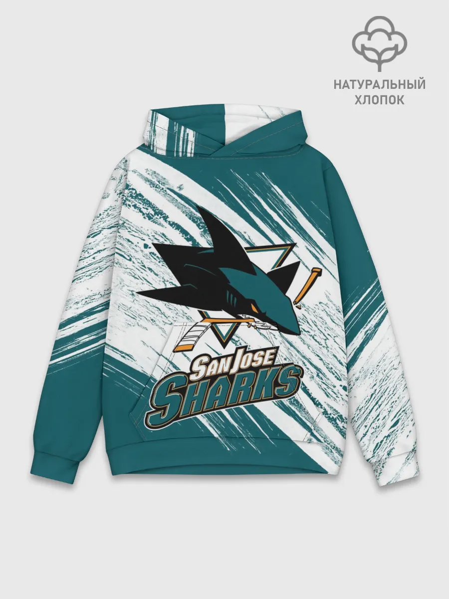 Худи мужской база хлопок / Сан-Хосе Шаркс