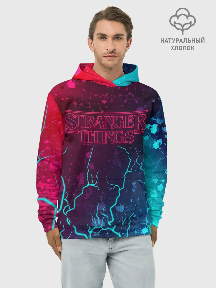 Худи мужской база хлопок / ОЧЕНЬ СТРАННЫЕ ДЕЛА / STRANGER