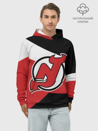 Худи мужской база хлопок / Нью-Джерси Девилз