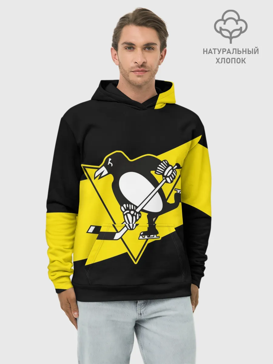 Худи мужской база хлопок / Питтсбург Пингвинз