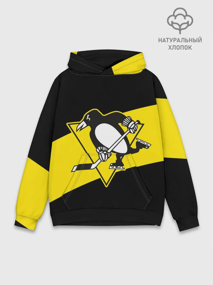 Худи мужской база хлопок / Питтсбург Пингвинз
