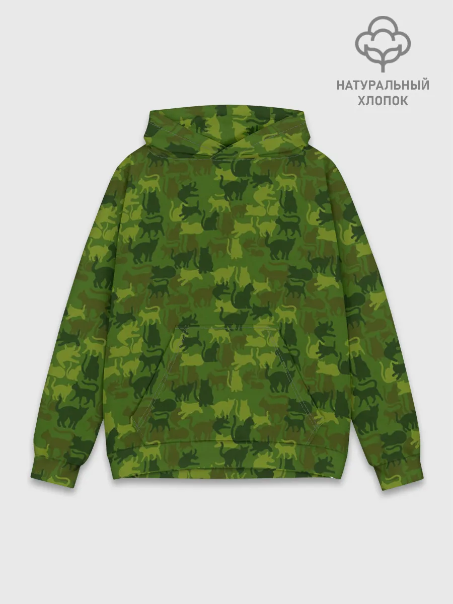 Худи мужской база хлопок / Камуфляж | Котики