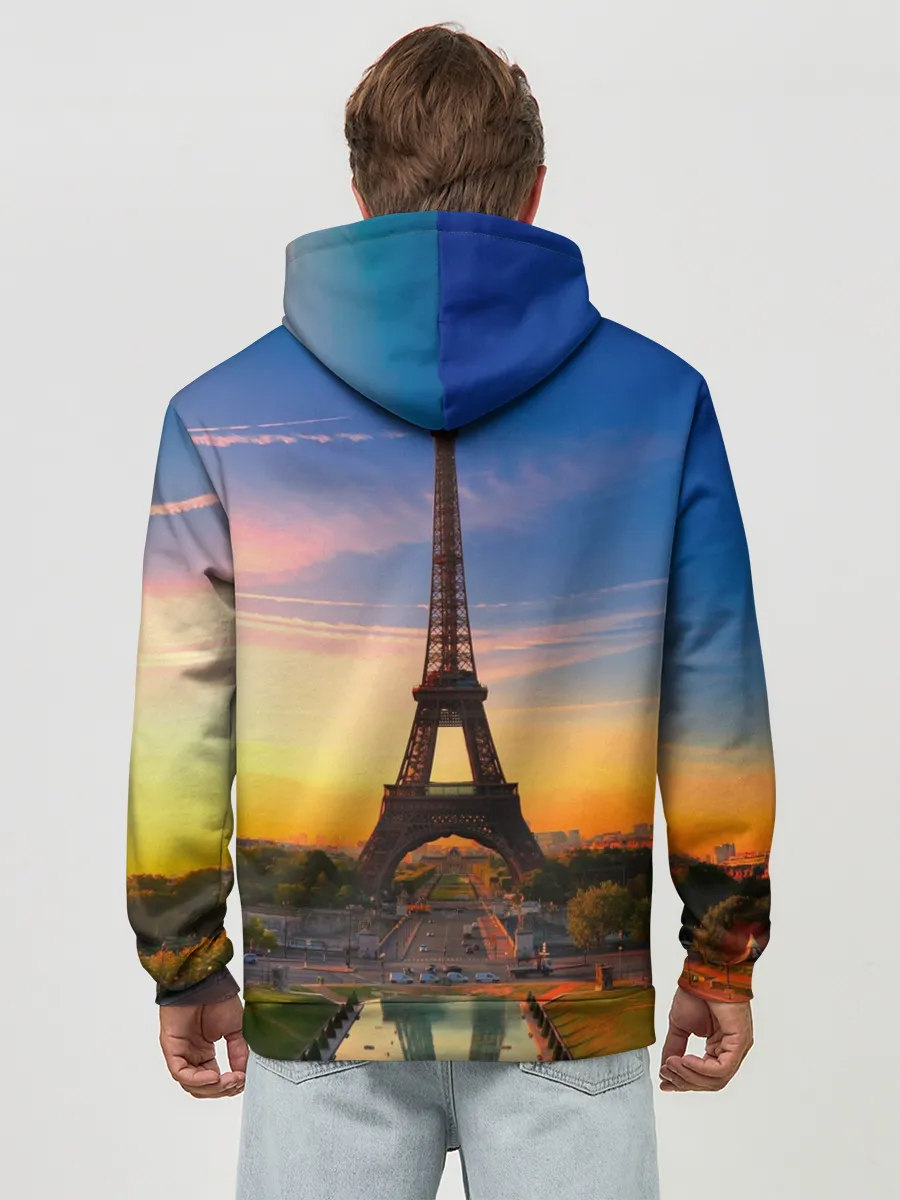 Худи мужской база хлопок / Эйфелева башня