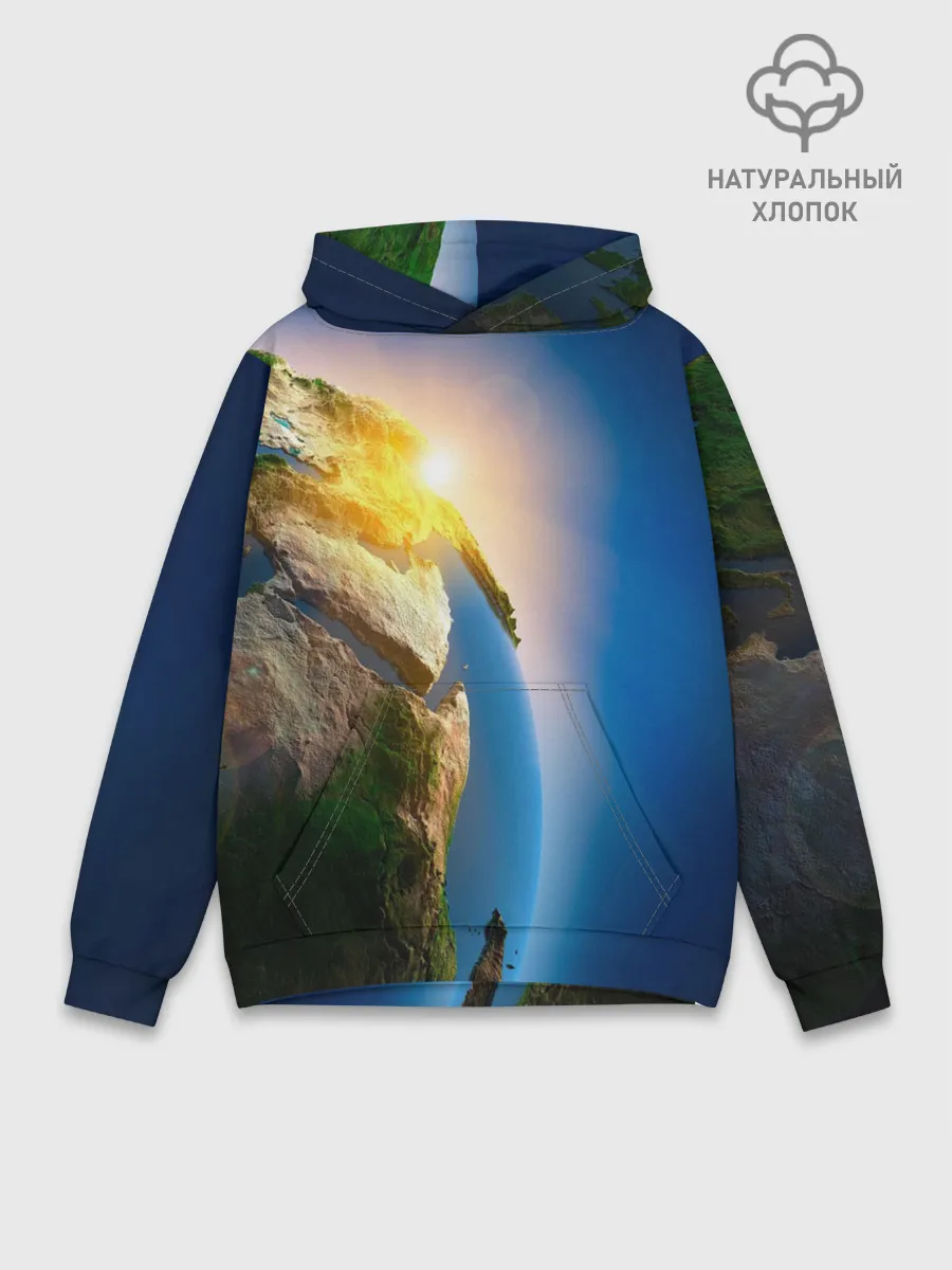 Худи мужской база хлопок / Планета Земля