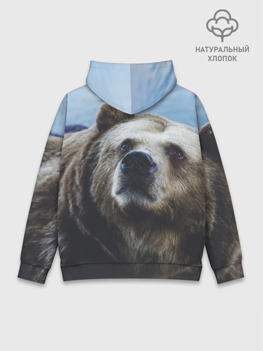 Худи мужской база хлопок / Гризли