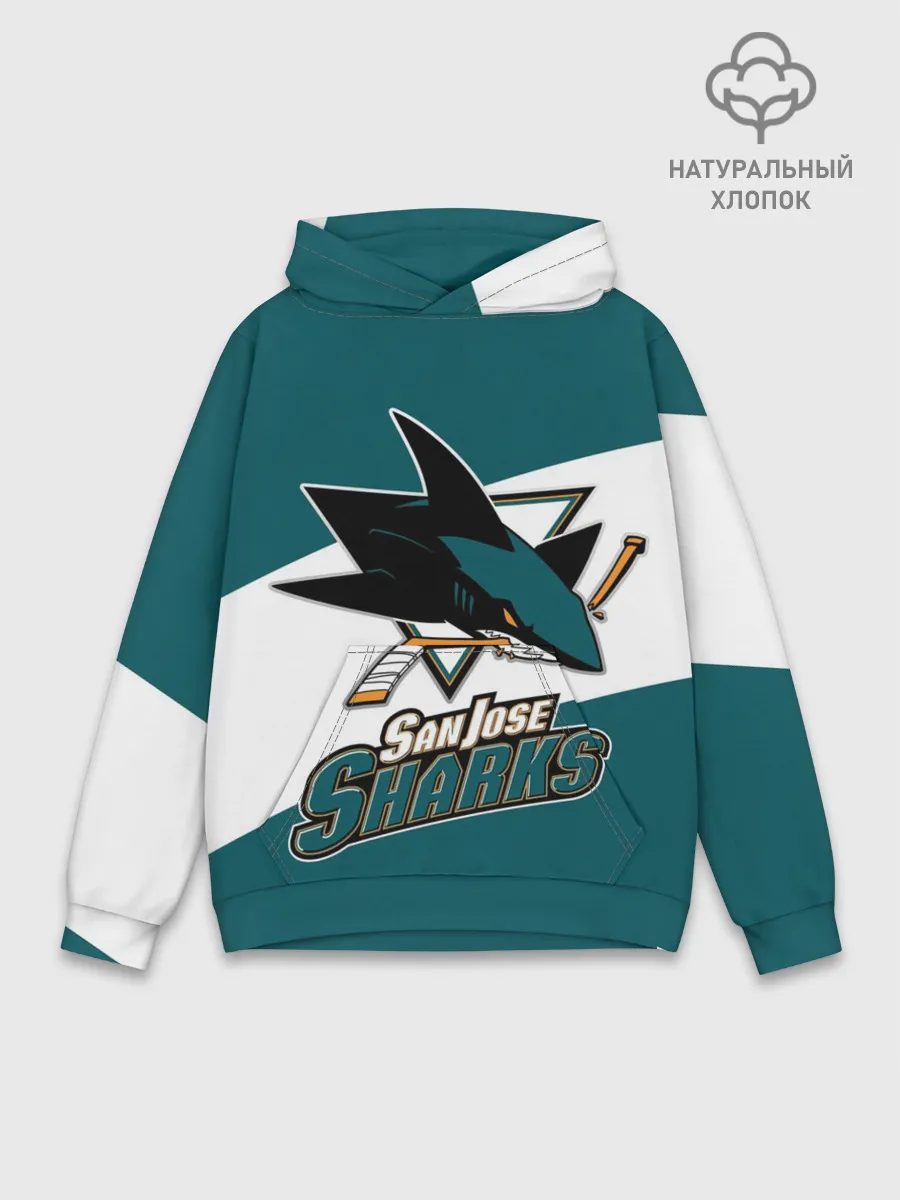 Худи мужской база хлопок / Сан Хосе Шаркс