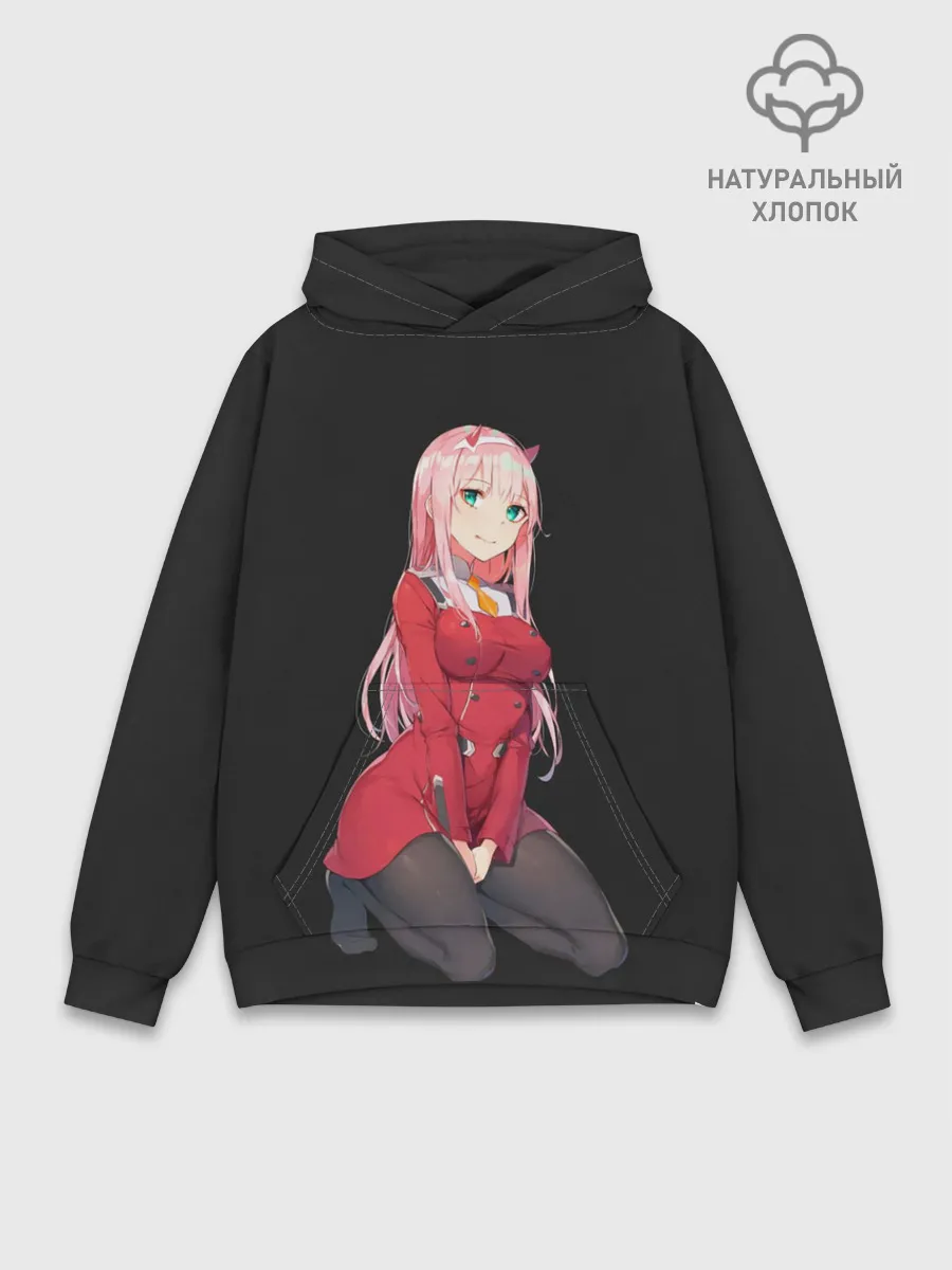 Худи мужской база хлопок / Прекрасная Zero Two