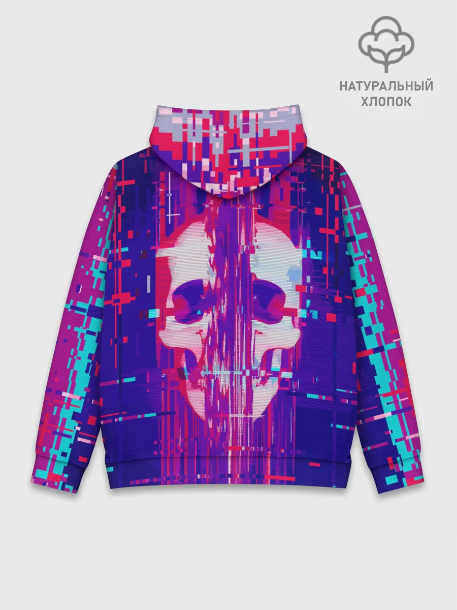 Худи мужской база хлопок / Skull glitch