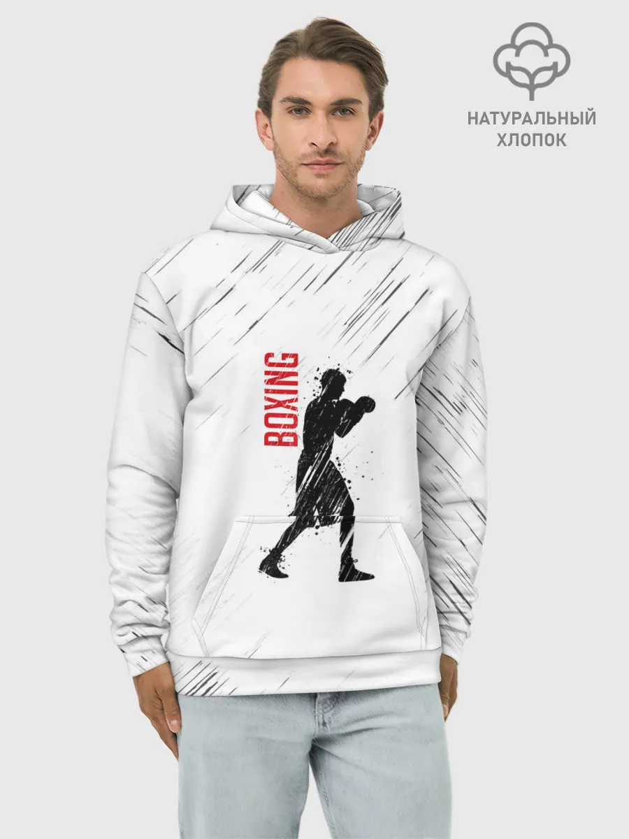 Худи мужской база хлопок / Бокс