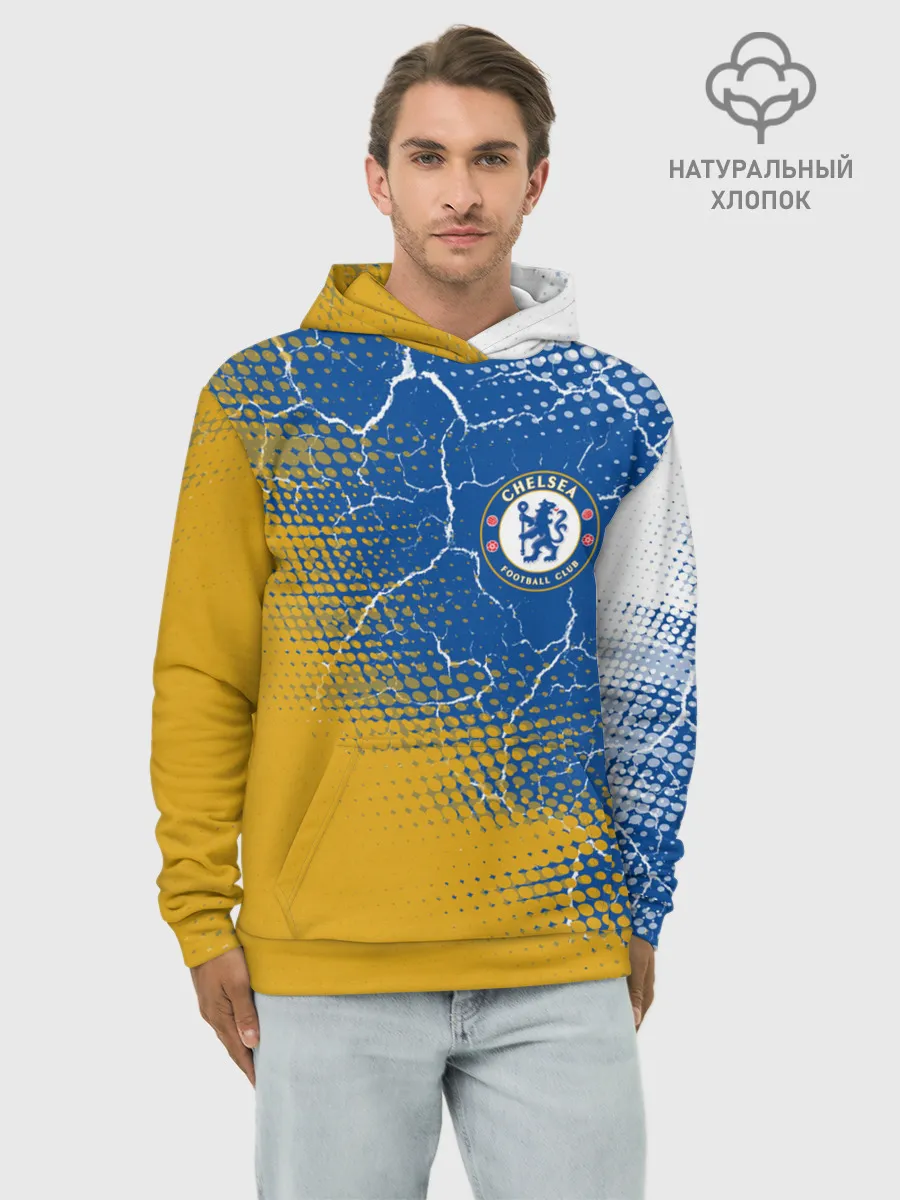 Худи мужской база хлопок / CHELSEA F.C. / ЧЕЛСИ