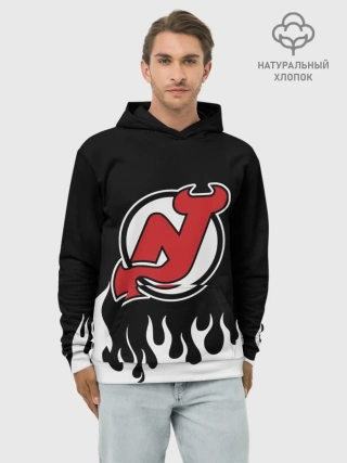 Худи мужской база хлопок / Нью-Джерси Девилз
