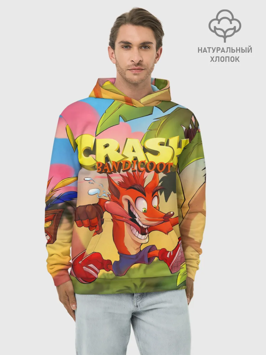 Худи мужской база хлопок / Crash Bandicoot