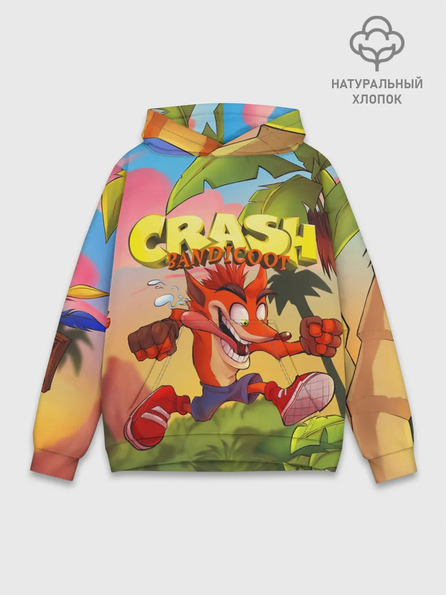 Худи мужской база хлопок / Crash Bandicoot