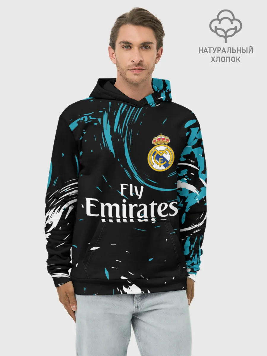 Худи мужской база хлопок / REAL MADRID.
