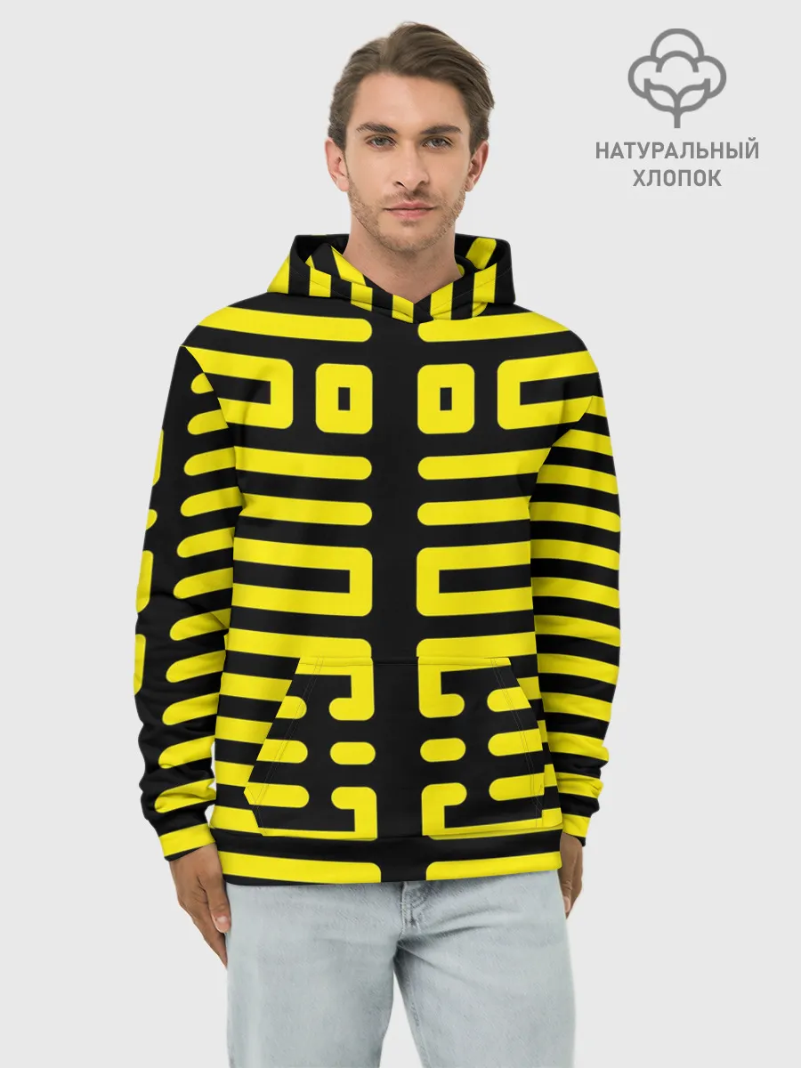 Худи мужской база хлопок / полосы, линии, узор,