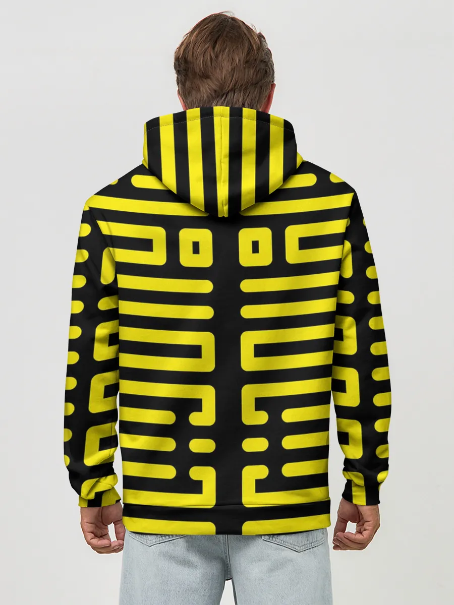 Худи мужской база хлопок / полосы, линии, узор,