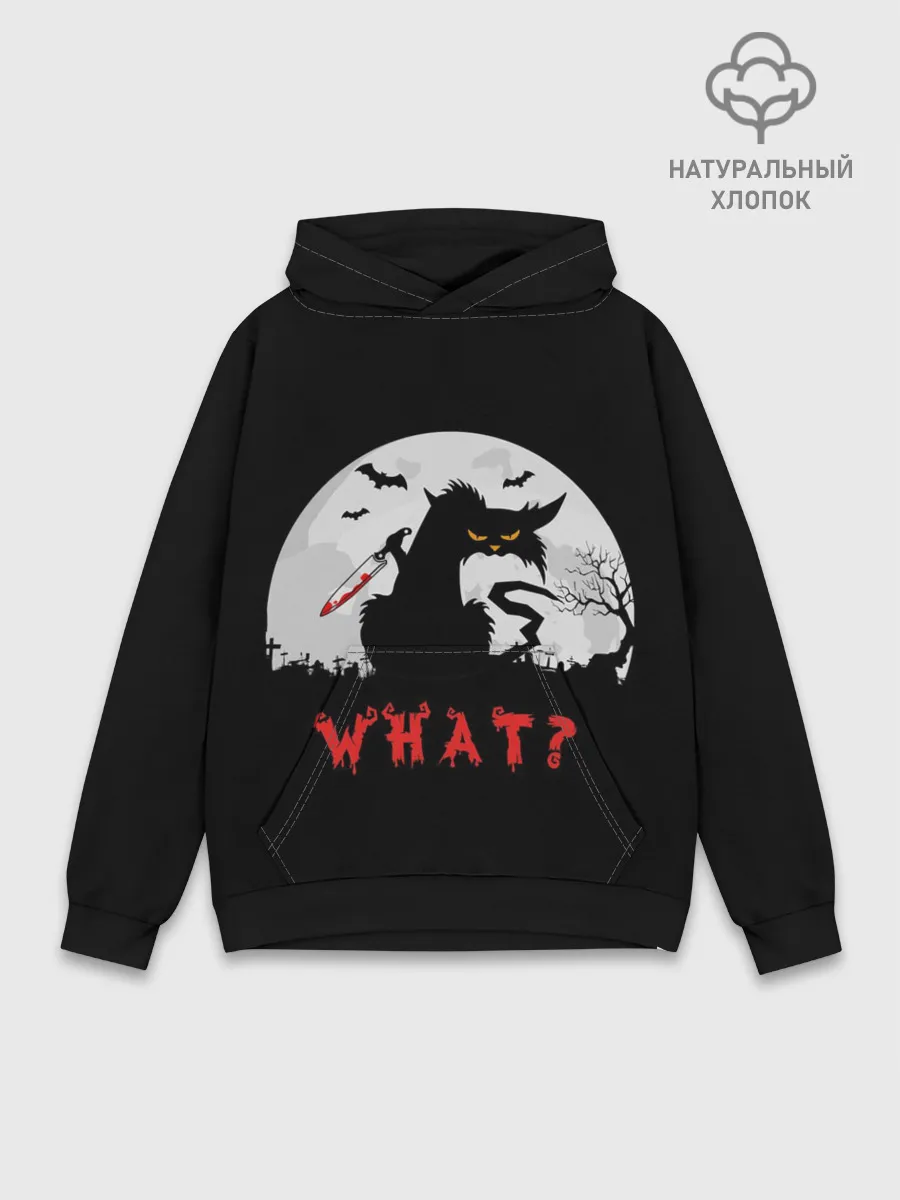 Худи мужской база хлопок / What Cat