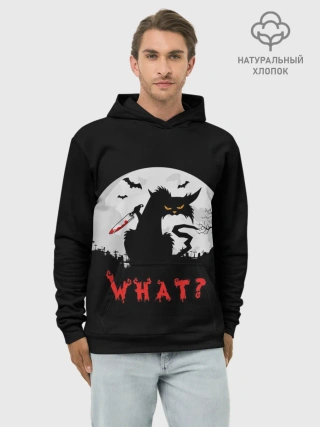 Худи мужской база хлопок / What Cat