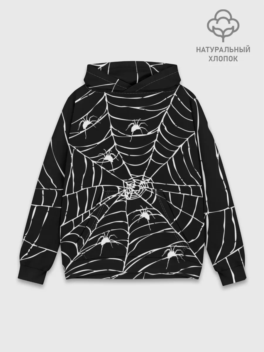 Худи мужской база хлопок / Паутина с пауками