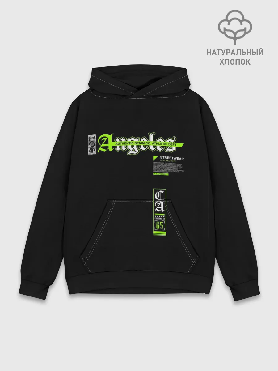 Худи мужской база хлопок / Los Angeles