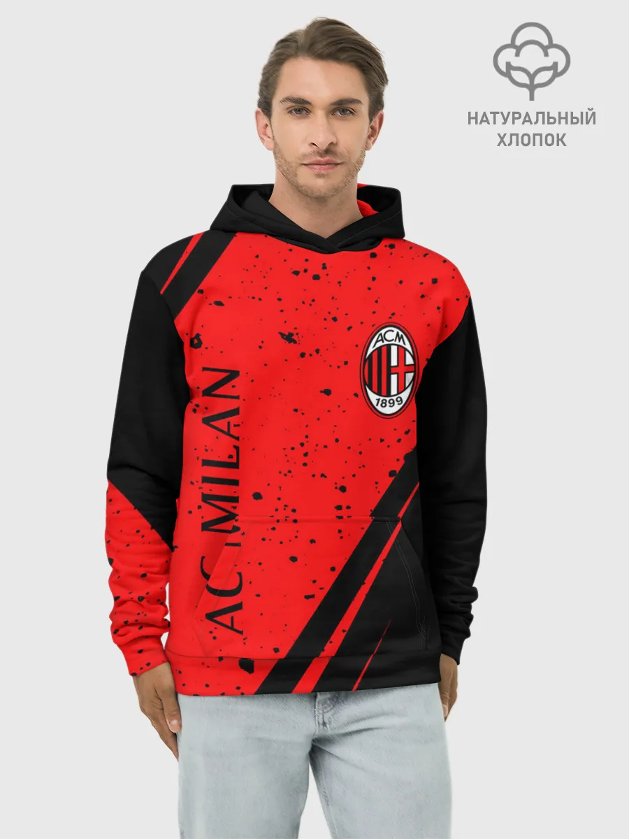 Худи мужской база хлопок / AC MILAN / МИЛАН