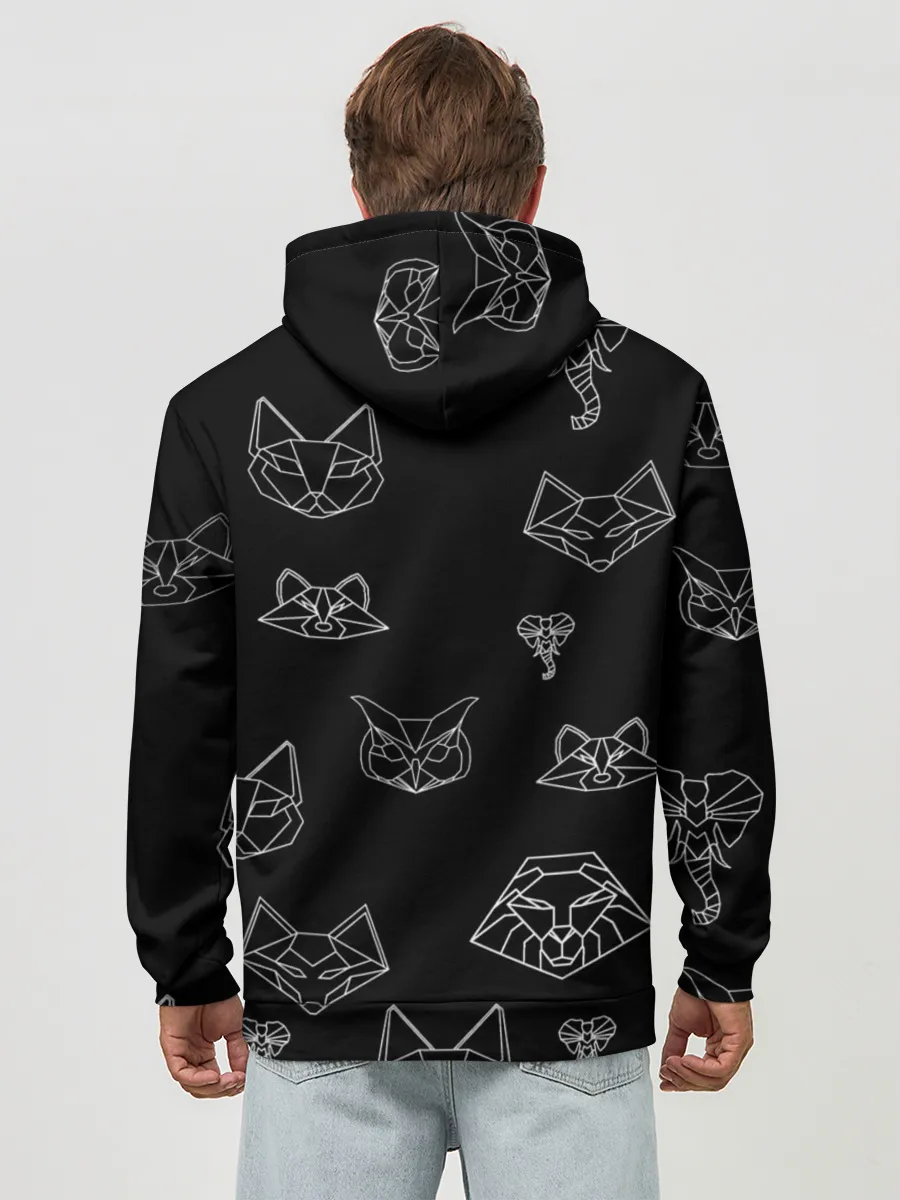 Худи мужской база хлопок / Фигуры животных