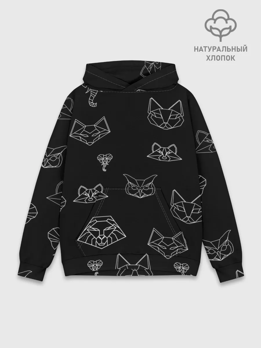 Худи мужской база хлопок / Фигуры животных