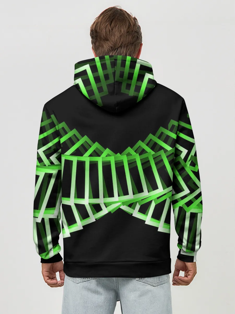 Худи мужской база хлопок / Неоновые квадраты
