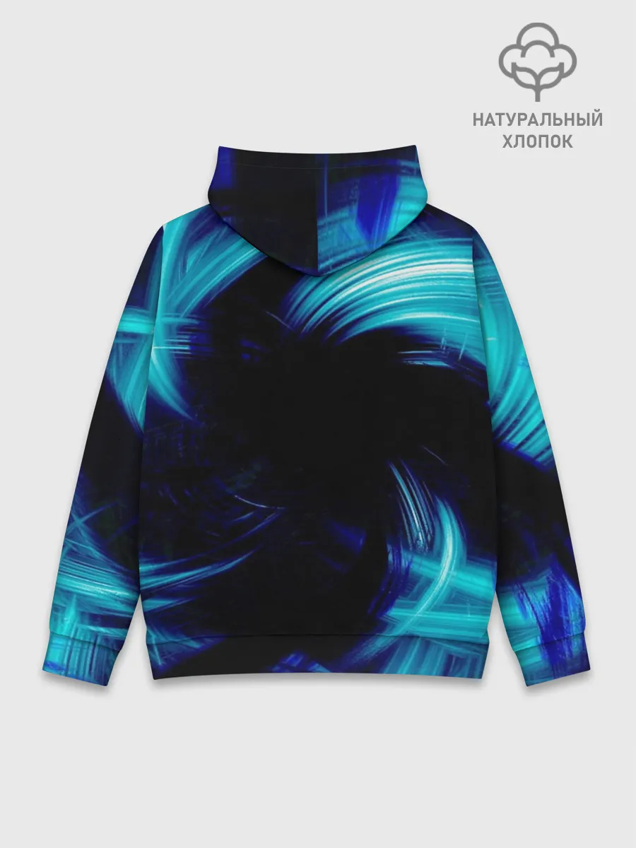 Худи мужской база хлопок / Неоновый вихрь