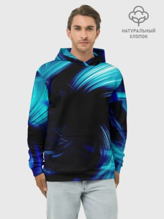 Худи мужской база хлопок / Неоновый вихрь