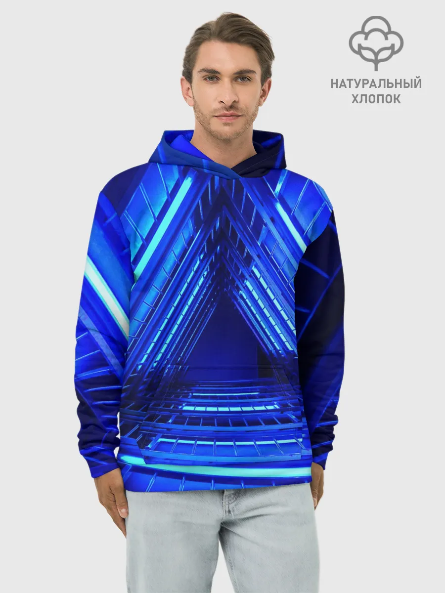 Худи мужской база хлопок / Неоновый тоннель