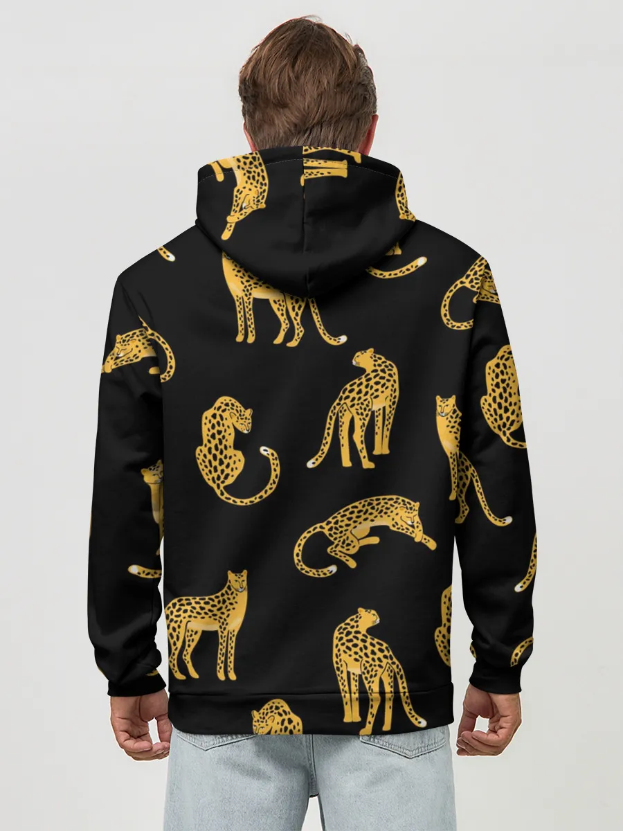 Худи мужской база хлопок / Леопарды