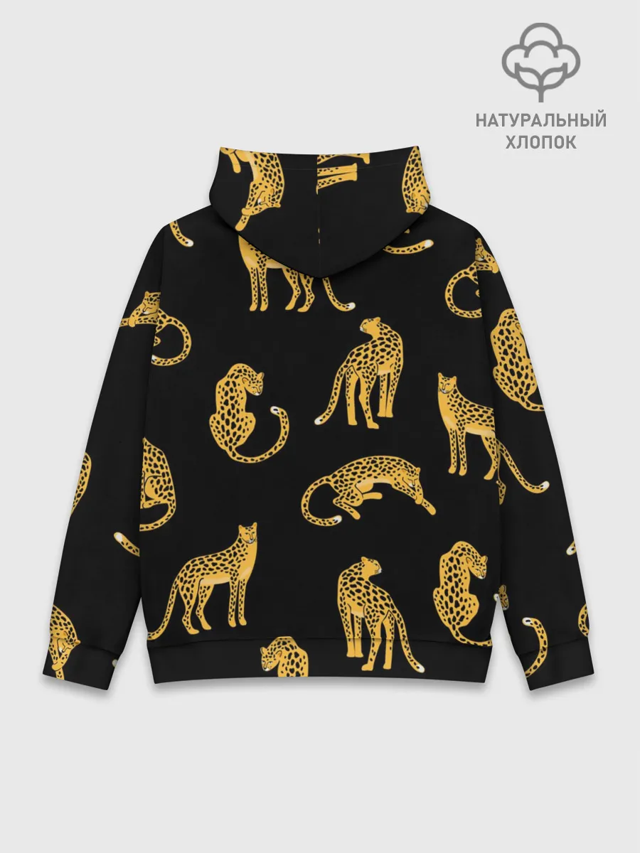 Худи мужской база хлопок / Леопарды
