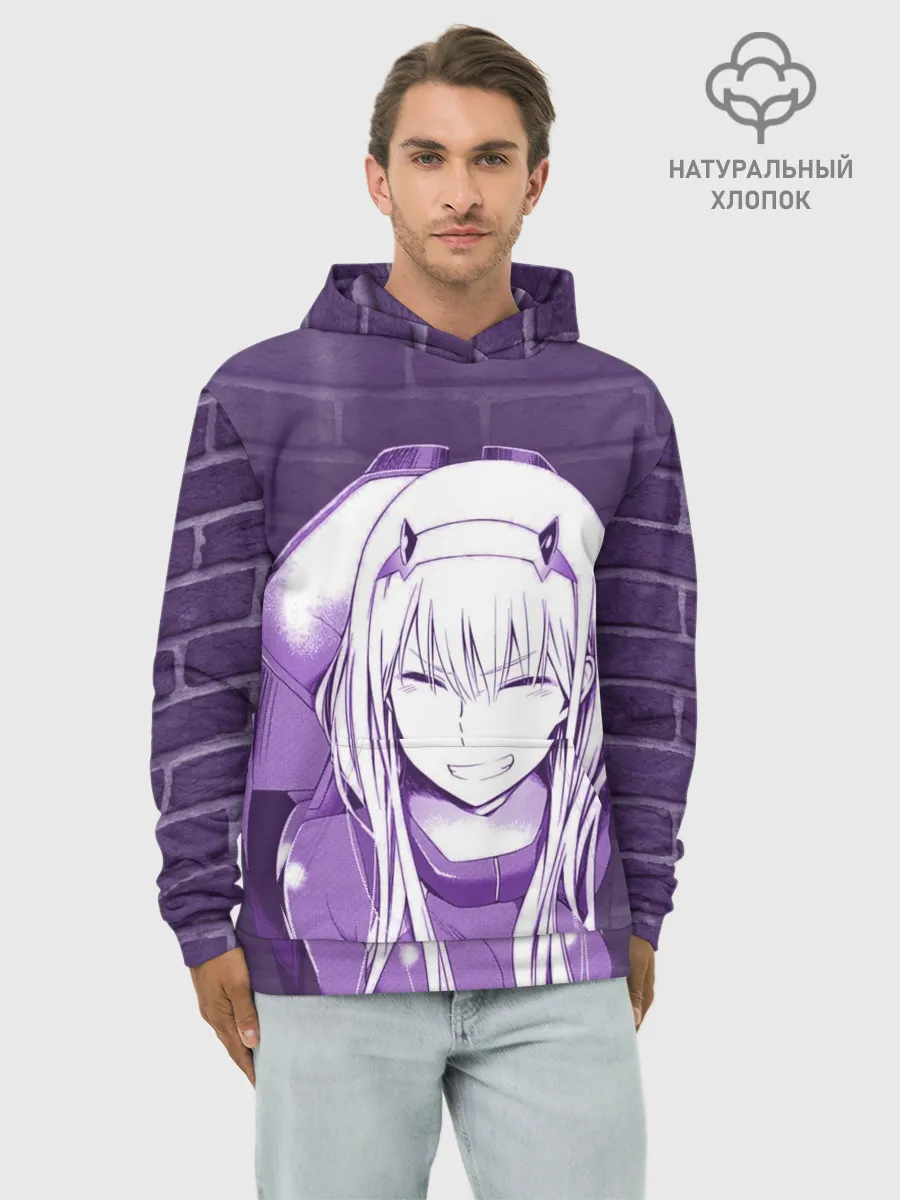 Худи мужской база хлопок / Zero Two brickwall