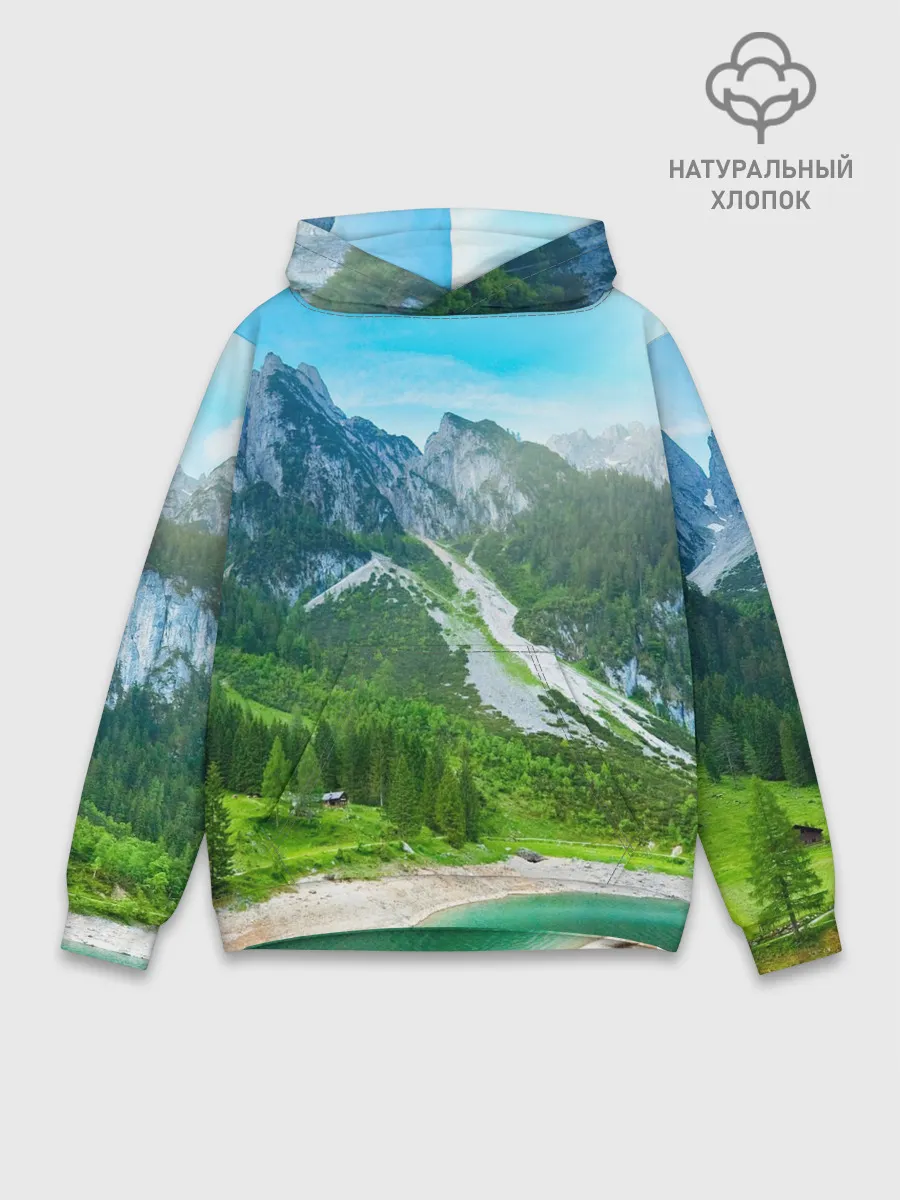 Худи мужской база хлопок / Альпийские горы